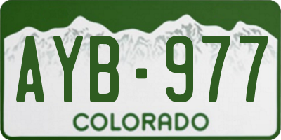 CO license plate AYB977