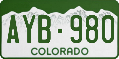 CO license plate AYB980