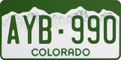 CO license plate AYB990