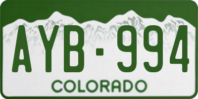 CO license plate AYB994