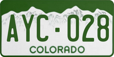 CO license plate AYC028