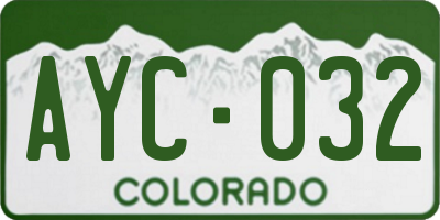 CO license plate AYC032