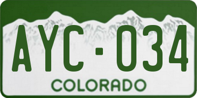 CO license plate AYC034