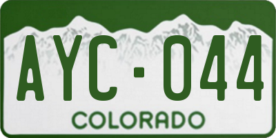CO license plate AYC044