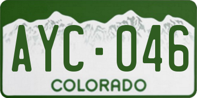 CO license plate AYC046