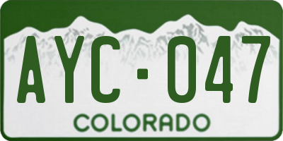 CO license plate AYC047