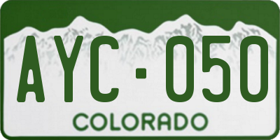 CO license plate AYC050