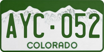CO license plate AYC052