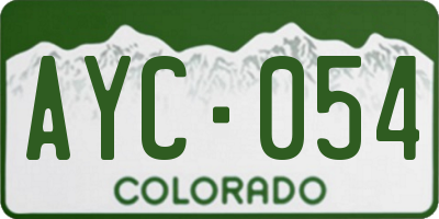 CO license plate AYC054