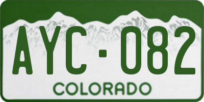 CO license plate AYC082