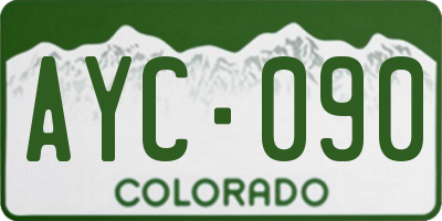 CO license plate AYC090