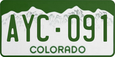 CO license plate AYC091