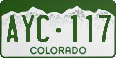 CO license plate AYC117