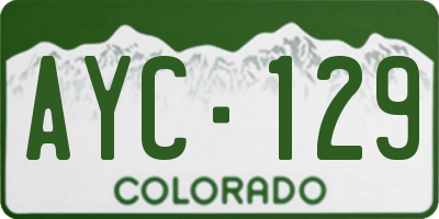 CO license plate AYC129