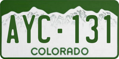 CO license plate AYC131