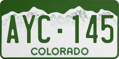CO license plate AYC145