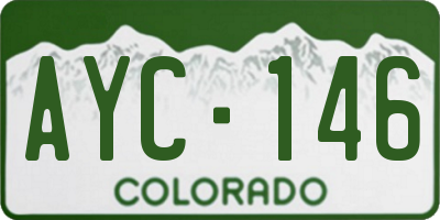 CO license plate AYC146
