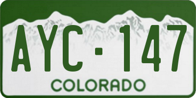 CO license plate AYC147