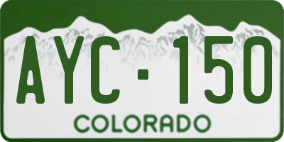 CO license plate AYC150