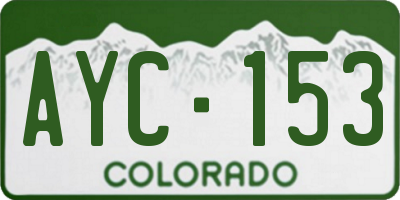 CO license plate AYC153