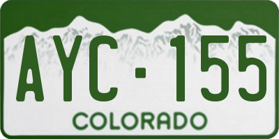 CO license plate AYC155