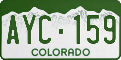 CO license plate AYC159