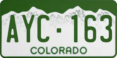 CO license plate AYC163