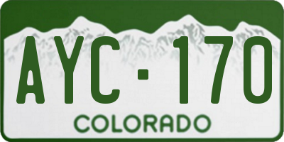 CO license plate AYC170