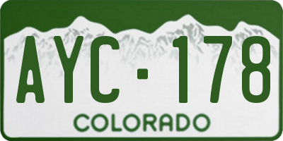 CO license plate AYC178