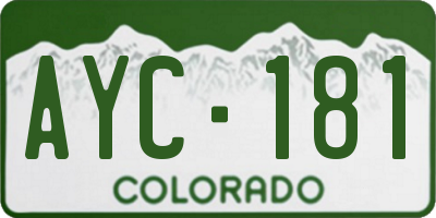 CO license plate AYC181