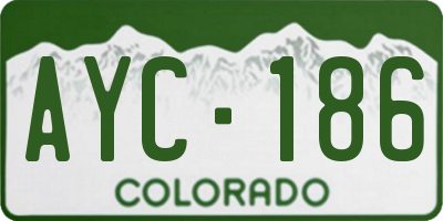 CO license plate AYC186