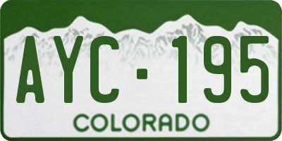 CO license plate AYC195