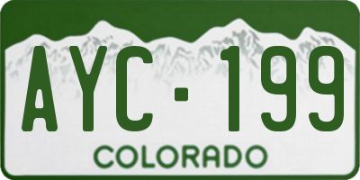 CO license plate AYC199