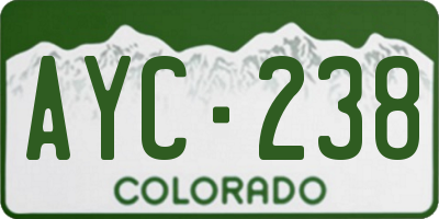CO license plate AYC238