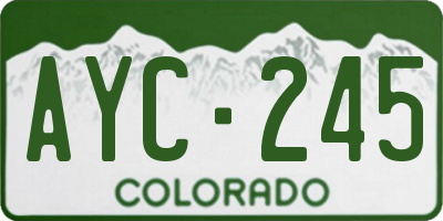CO license plate AYC245