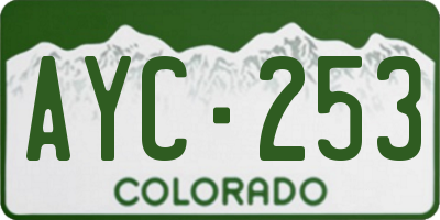 CO license plate AYC253