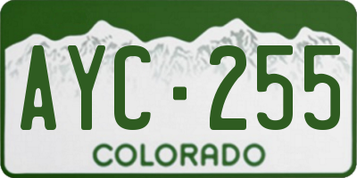 CO license plate AYC255