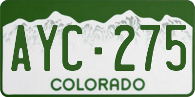 CO license plate AYC275