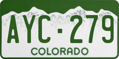 CO license plate AYC279