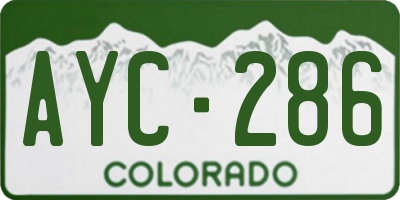 CO license plate AYC286
