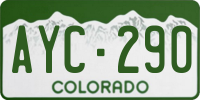 CO license plate AYC290