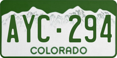 CO license plate AYC294