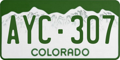 CO license plate AYC307