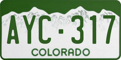 CO license plate AYC317