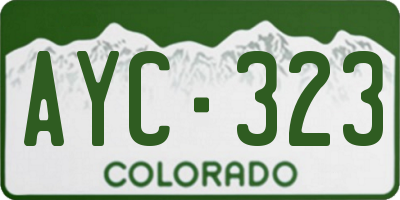 CO license plate AYC323