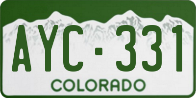 CO license plate AYC331