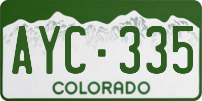 CO license plate AYC335