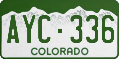 CO license plate AYC336