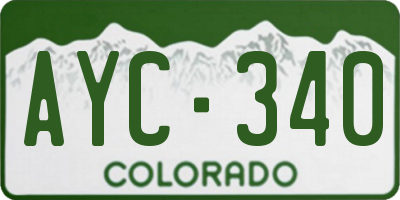 CO license plate AYC340