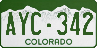 CO license plate AYC342